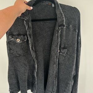 Free People Scout Shacket - size l/ gray